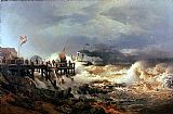 Coast Canvas Paintings - Storm at Dutch Coast